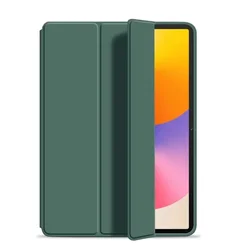 Premium Leather Tri-fold Magnetic Stand Cover for MatePad SE 11 inch (Dark green)