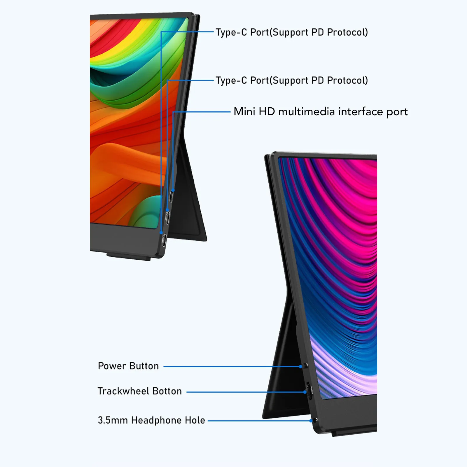 Ʈ  Y ̴ HD Ƽ̵ ̽ USB C Ʈ Ŀ , 14 ġ, FHD 1080P HDR IPS  ̹ 
