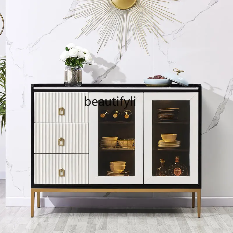 

Solid Wood Light Luxury Multi-Functional Integrated Entrance Cabinet Household Modern Side Cabinet Living Room Partition