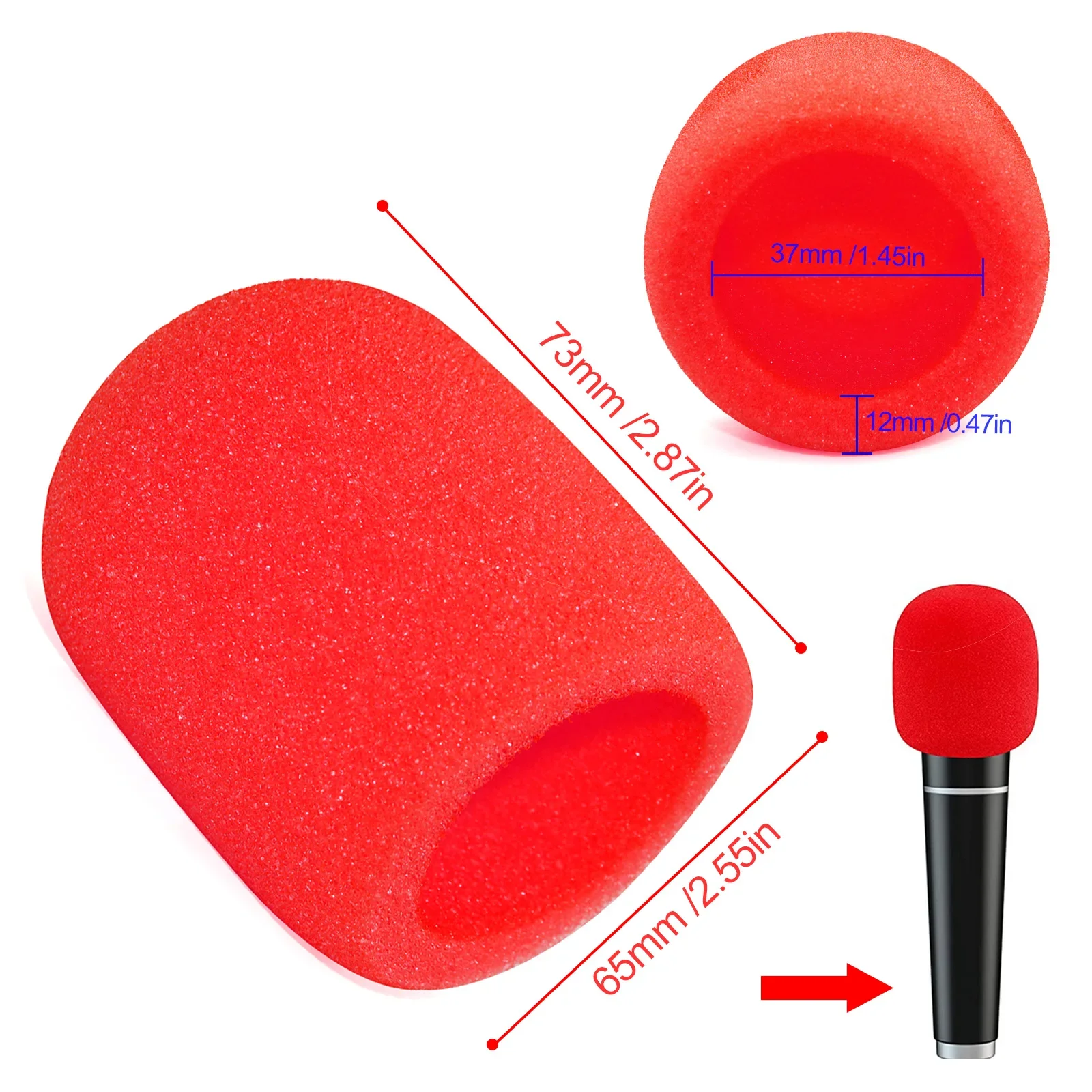 5 x housses en mousse éponge pare-brise housse de micro pour microphone  portabl