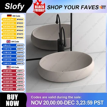 Simple ศิลปะรูปไข่เซรามิคเคาน์เตอร์อ่างล้างหน้า Modern Luxury Hotel อ่างล้างหน้าแฟชั่นบ้านอ่างล้างหน้าระเบียง Vanity ห้องน้ําอ่างล้างจาน 1