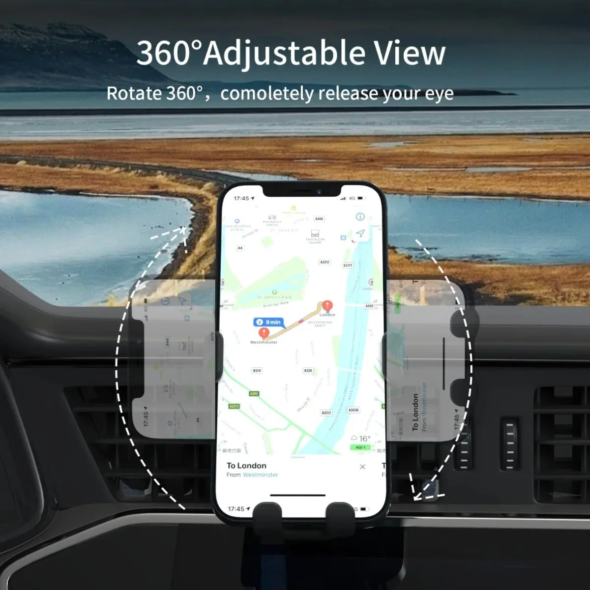 100W Car Wireless Charger Air Outlet Phone Holder for iPhone 16-12 Samsung Xiaomi Gravity Fast Charging Air Vent Clip Cell Stand