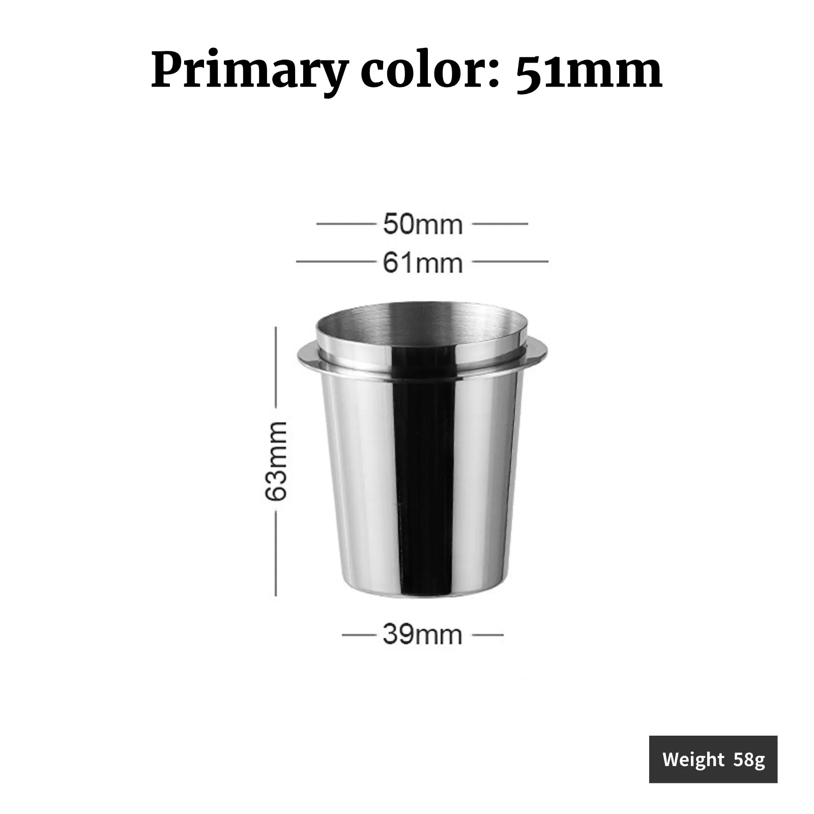 58mm Stainless Steel Coffee Cup - كوب قهوة ستانلس...