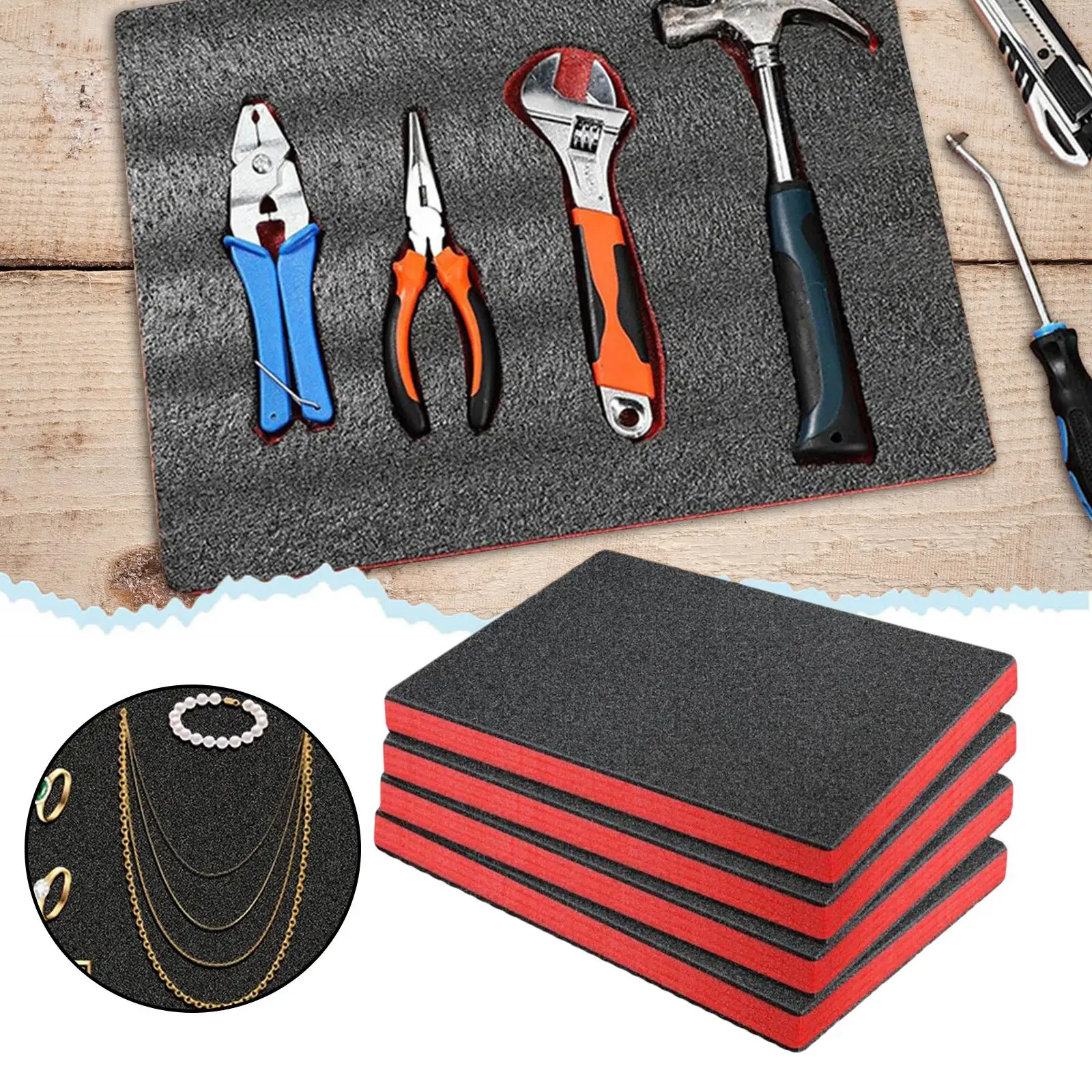 4x Craft Foam Inserts for Cases Reliable Protection Professional Liner Cuttable for Storage Organizer Crafts Padding Tool Box 4x Craft Foam Inserts for Cases Reliable Protection Professional Liner Cuttable for Storage Organizer Crafts Padding Tool Box