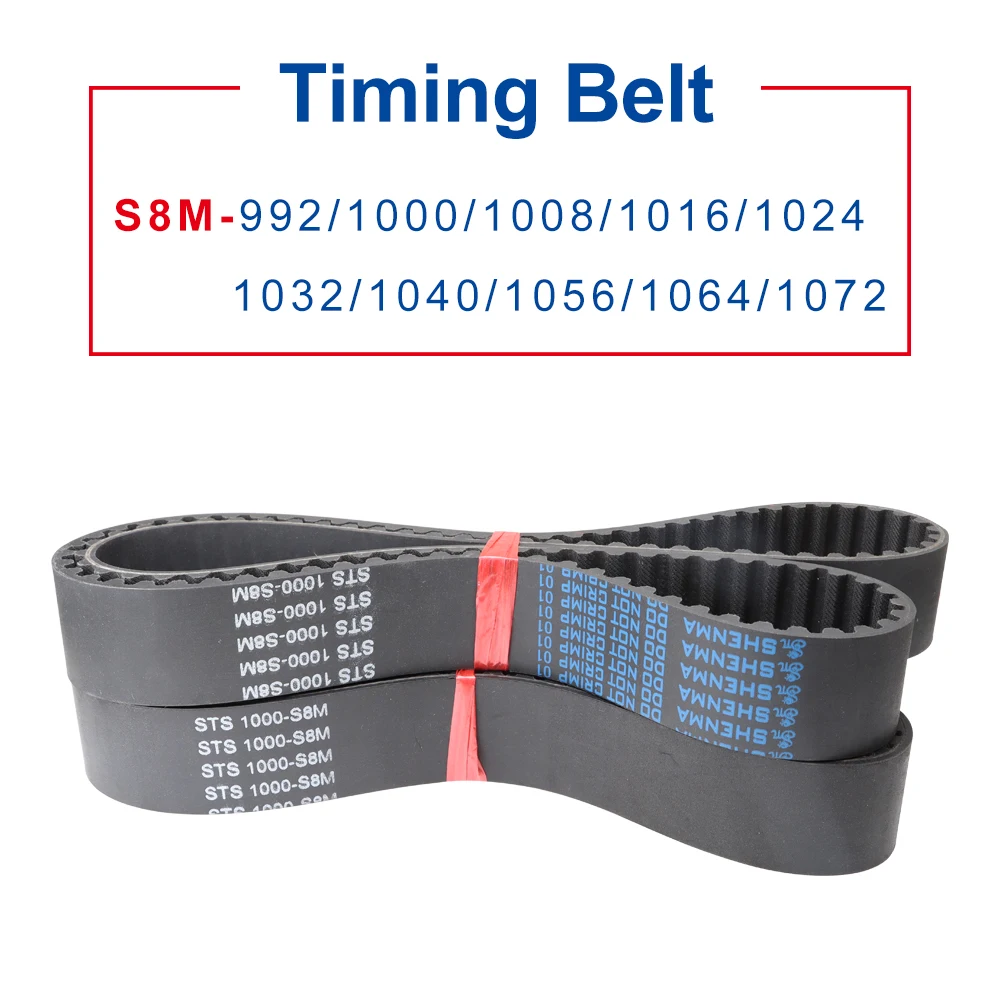 Timing Belt Circular Tooth S8M-992/1000/1008/1016/1024/1032/1040/1056/1064/1072 Teeth Pitch 8 mm Rubber Belt Width 20/25/30/40mm