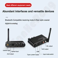 Digital to Analog Audio DAC Converter Spdif Optical Coaxial Signal to 3.5MM AUX Amplifier Decoder Bluetooth-Compatible Receiver 4
