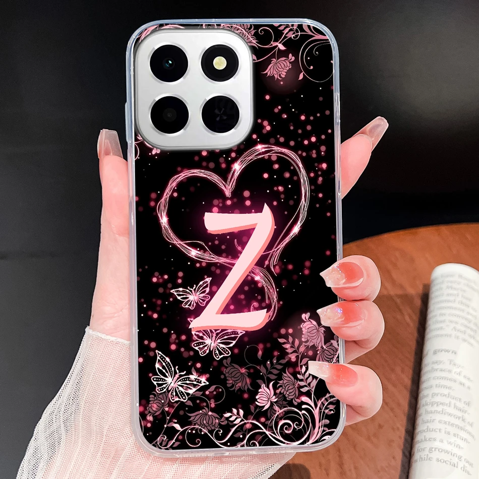 Pink Love Heart Soft TPU Silicone Transparent Phone Case Cover