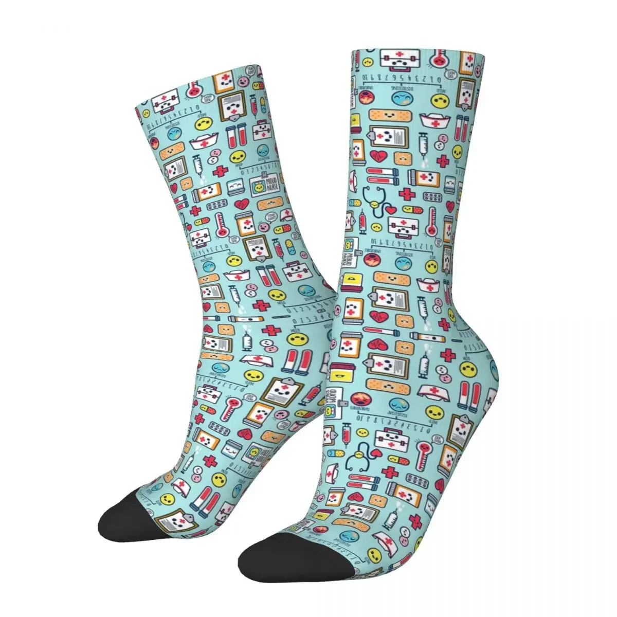 

Proud To Be A Nurse Surface Pattern Design Blue Socks Sweat Absorbing Stockings All Season for Man's Woman's Birthday Present
