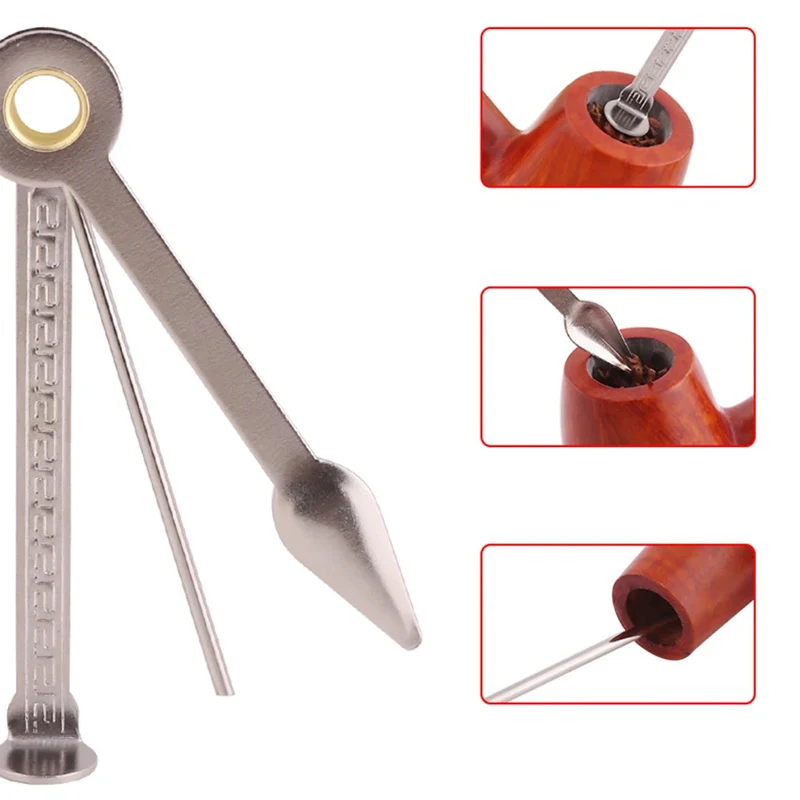 Multifunctional 3in1 Stainless Steel Smoking Tobacco Pipe Cleaner Cleaning Tool Smoking Accessories Weed Accessories