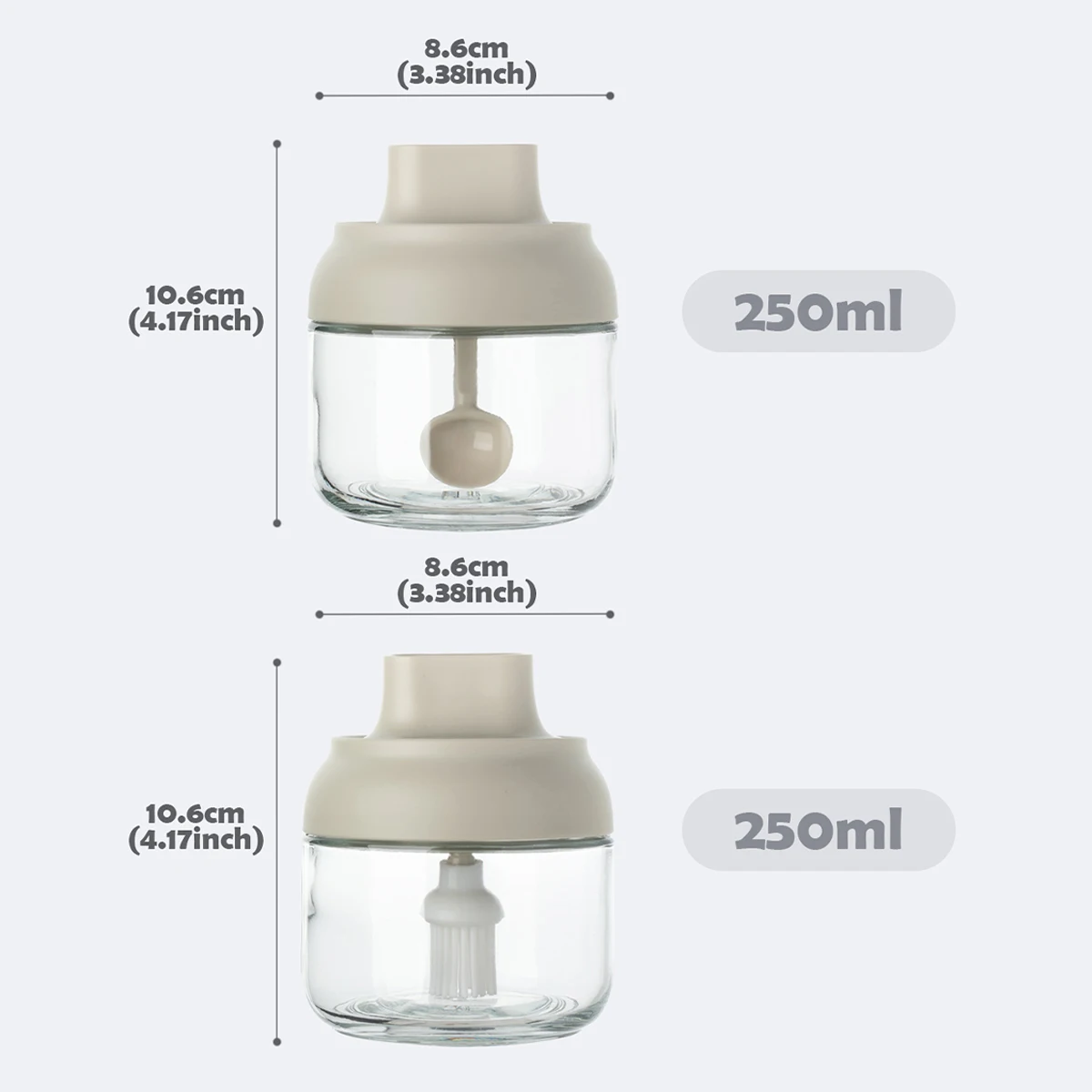 Spice Jar with Spoon Cap Sealed Seasoning Bottle with Oil Brush Glass Seasoning Bottle Container for Salt Sugar Pepper seasoning jar salt shaker spices bottle salt pepper shakers
