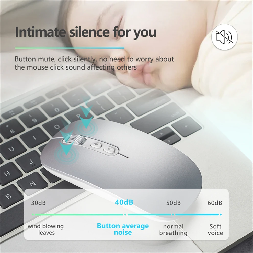 AI Smart Voice Mouse Speech to Text Rechargeable 2.4G Wireless Bluetooth for Windows Laptop Voice Typing