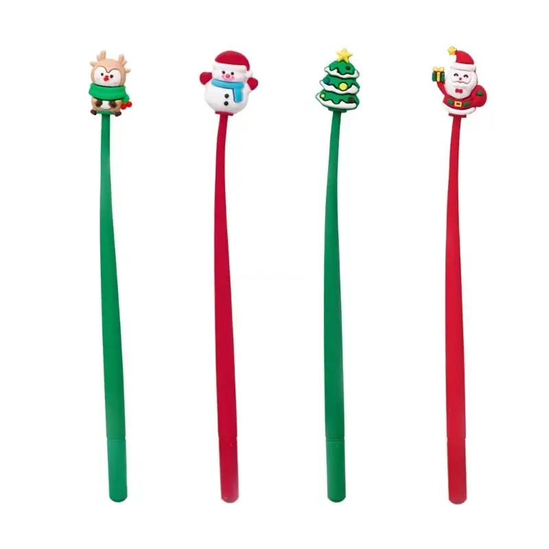 

10Pcs Christmas Cartoon Gel Pen Christmas Elk Santa Snowman Pen for Kid Gift Dropship