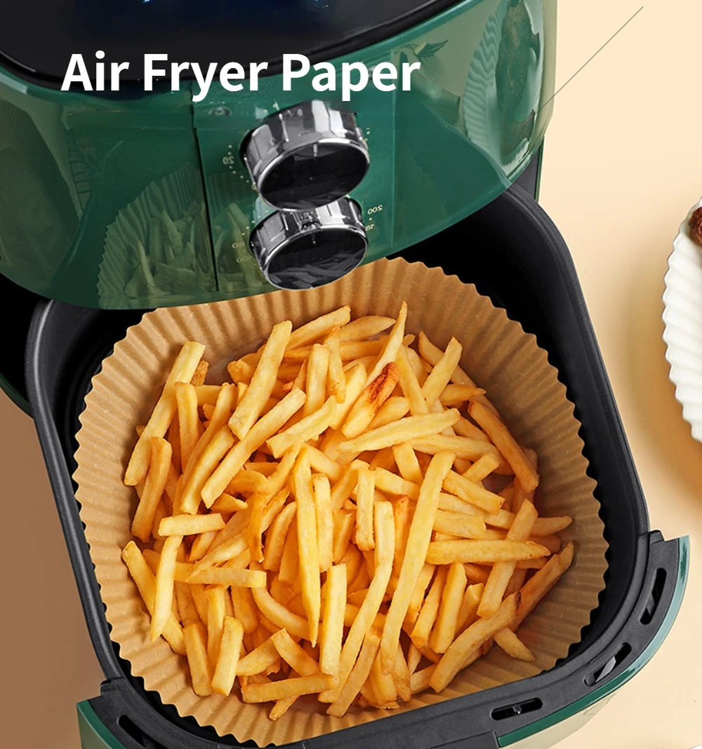 50/100 PCS Air Fryer Baking Paper Trays Disposable Airfryer Paper Liner  Round/Square 16cm Oil-proof Air Fryer Molds Kitchen Tool