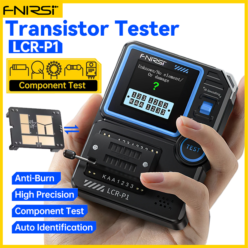 FNIRSI LCR-P1 Transistor Tester Diode Triode Capacitance Resistance Meter LCR ESR Meter NPN PNP MOSFET IR Multifunction Tester