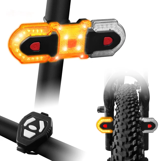 Frecce Bici Posteriori Con Luci LED Ricaricabili E Telecomando - Segnale Acustico, 5 Modalit&agrave;, Impermeabile