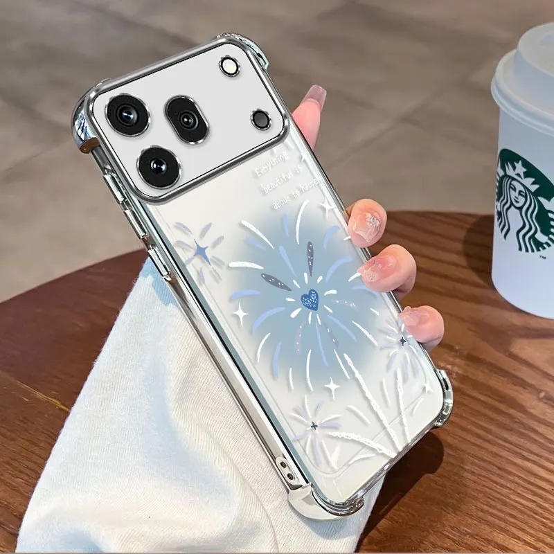 Elegant Plating Protective Cover - Flexible TPU Shockproof Design