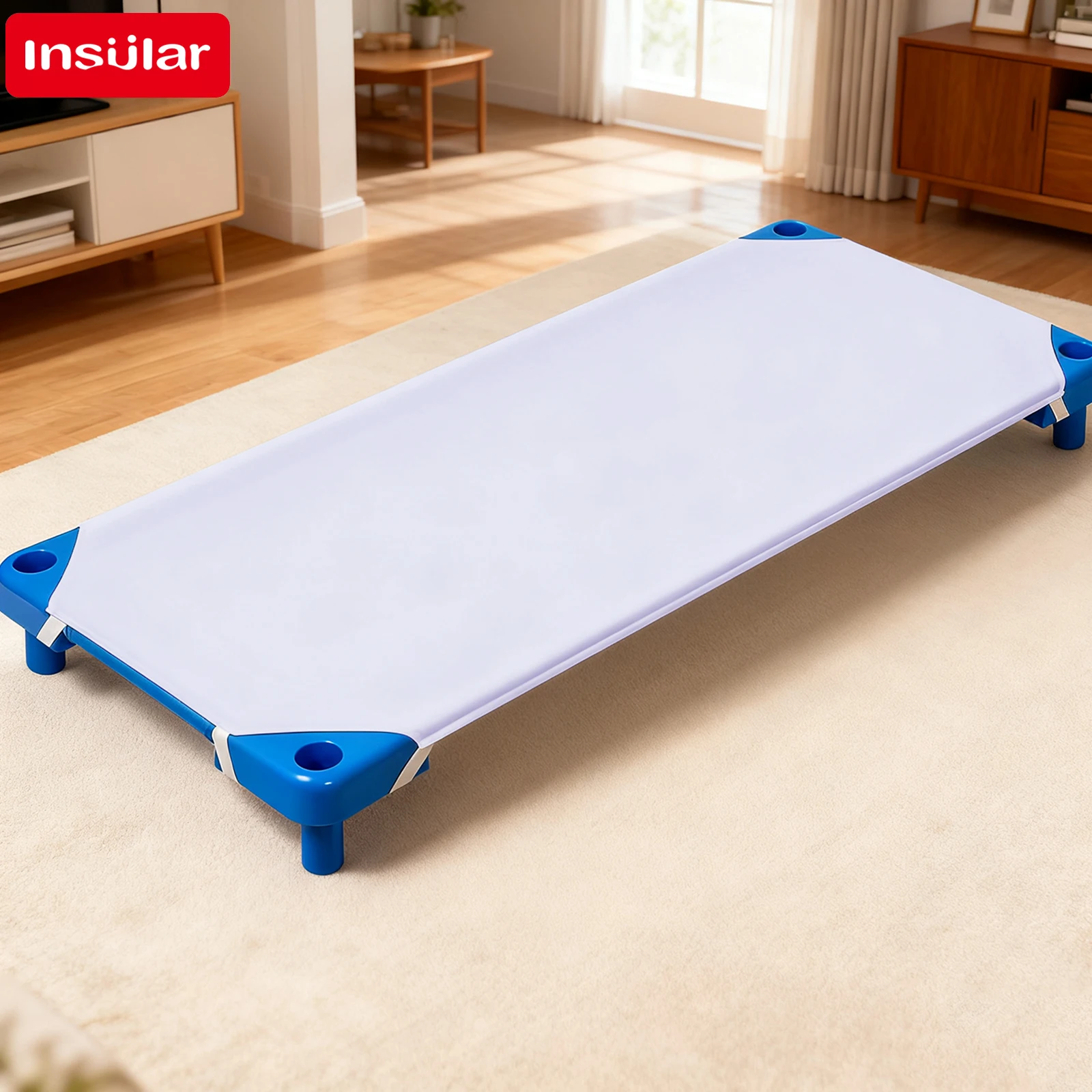 Lenzuolo per bambini traspirante Copriletto per pisolino con angoli per asilo con elastici a 4 angoli e cordino di serraggio 51x23 pollici Kids Be - immagine 5