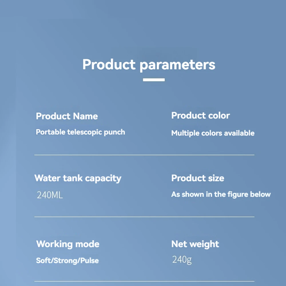 Description Picture 2 of itemPortable Oral Irrigator 240ML Water Tank Rechargeable Water Spray Teeth Cleaner Dental Water Jet Teeth Cleaner For Oral Care