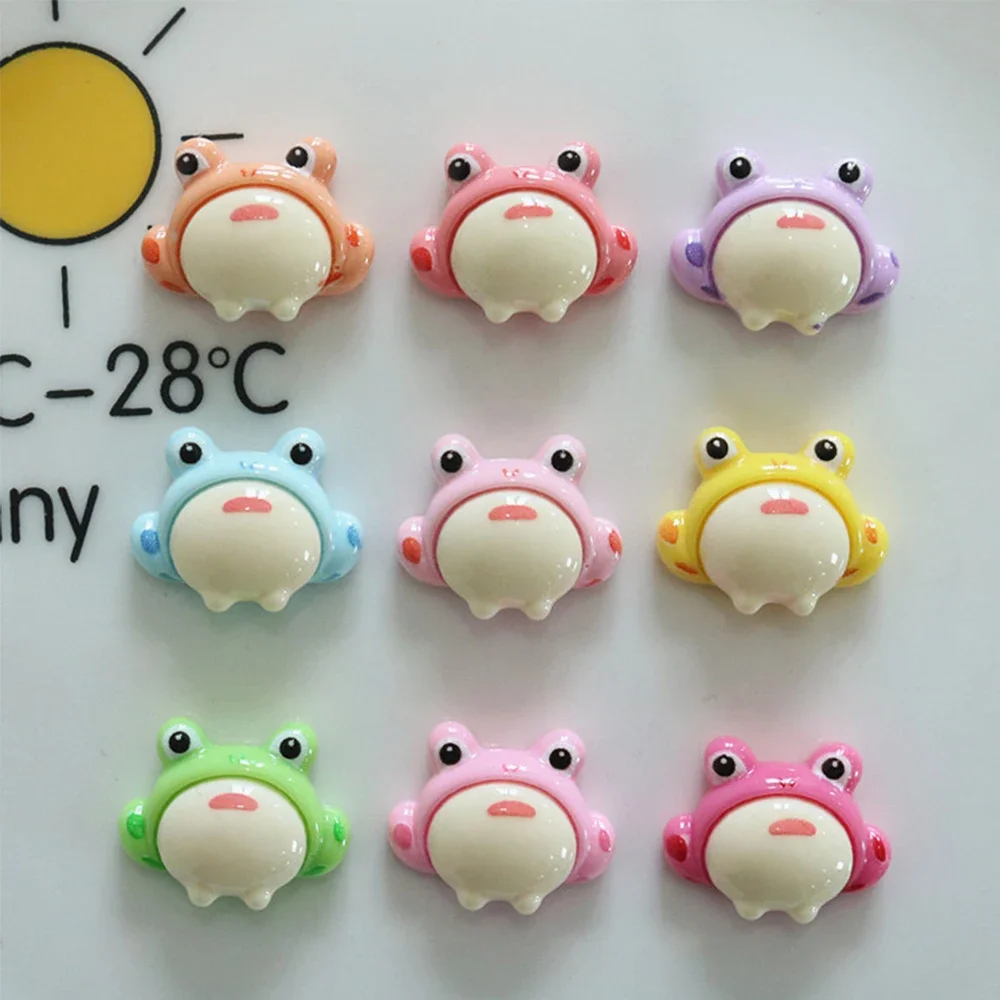 

10PCS Shiny Frog Head Series Miniature Resin Flat Back Cabochons For Hairpin Scrapbooking DIY Home Decor Craft Accessories