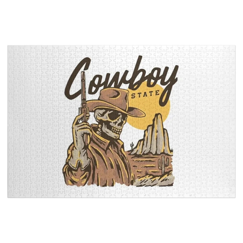 

Cowboy Skeleton, Skeleton With Cowboy Hat Jigsaw Puzzle For Children Personalised Name Puzzle