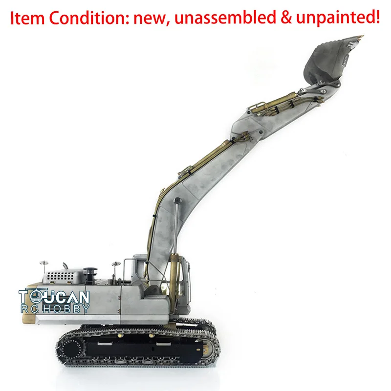 KIT LESU PC360 AC360 RC Hydraulic Excavator 1/14 Remote Control Earth Digger Model Unpainted Kits Vehicle with Light System ESC 2