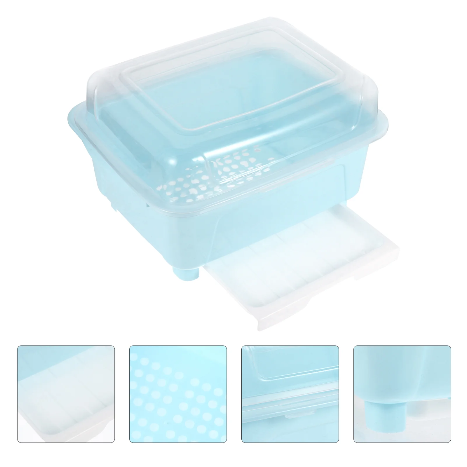 

Utensil Drying Box Lid Cover Dish Drying Rack Drain Board Fork Cutter Spoon Chopstick Holders Drainer Case