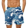 Man's Beach Shorts Swim Sportswear Boardshorts Wave 3D Print Fitness Short Pants Male Oversized Gym Trunks Surf Board Swimsuit 1