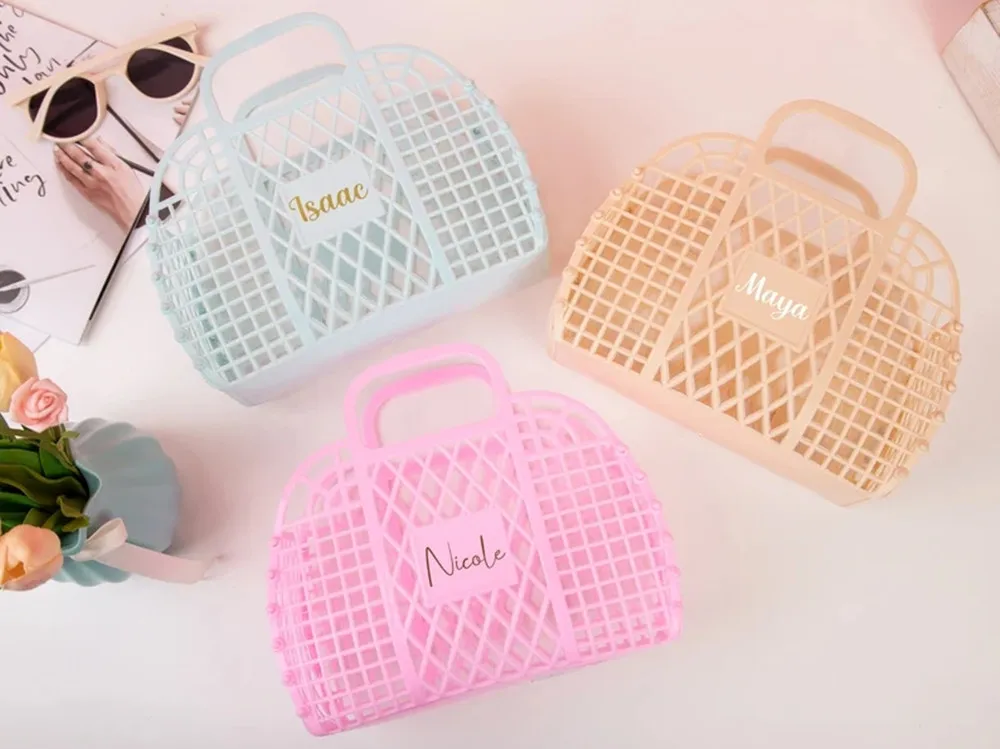 Personalized-Jelly-Bag-Bridesmaid-Retro-Tote-Basket-Bachelorette-Tote ...