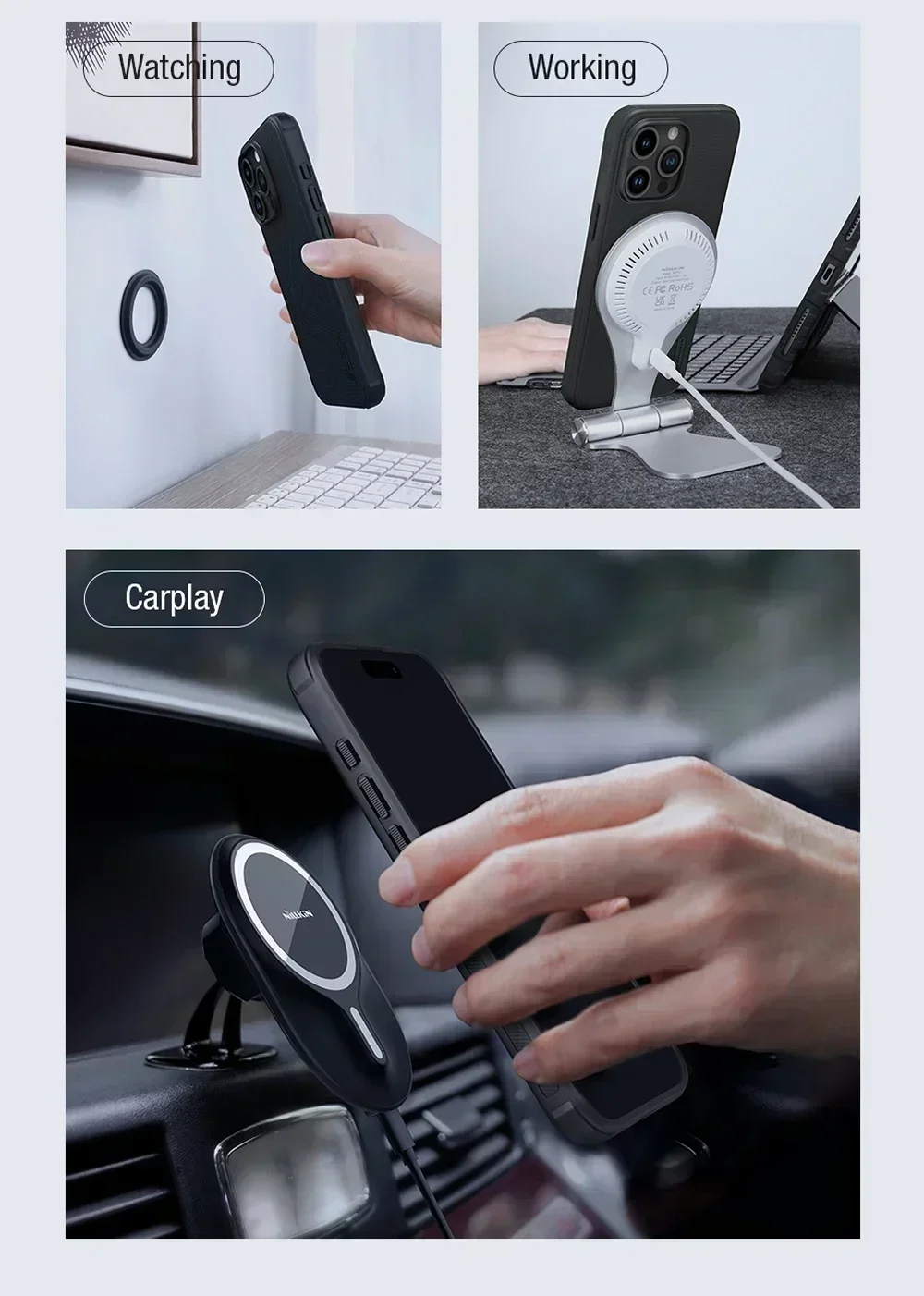 Nillkin Frosted Shield Pro Magnetic Case - Durable PC+TPU Protection Back Cover