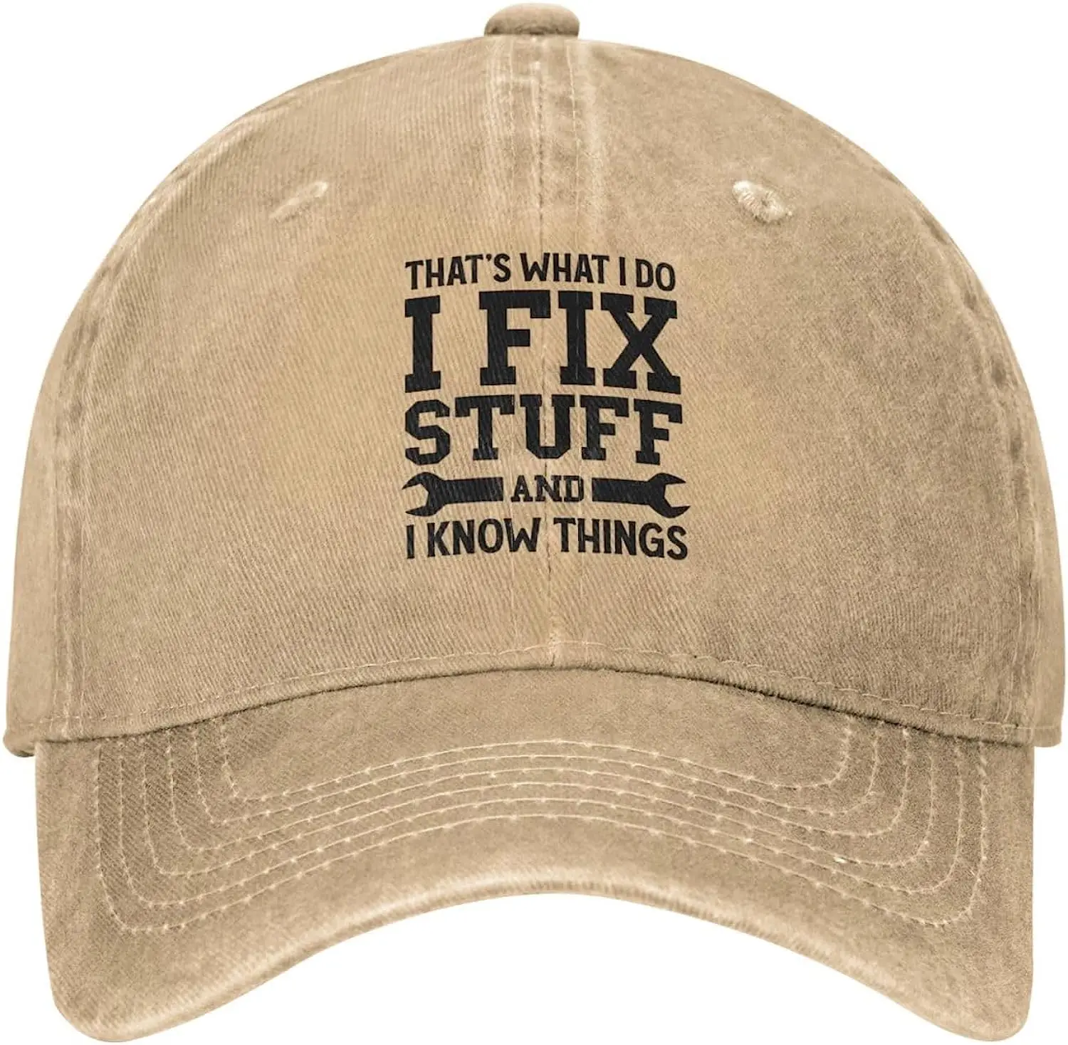 

Funny Men's I Fix Stuff and I Know Things Baseball Cap Vintage Dad Hat