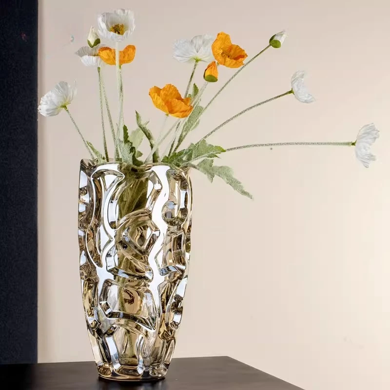 Engraved Crystal Glass Vase 3