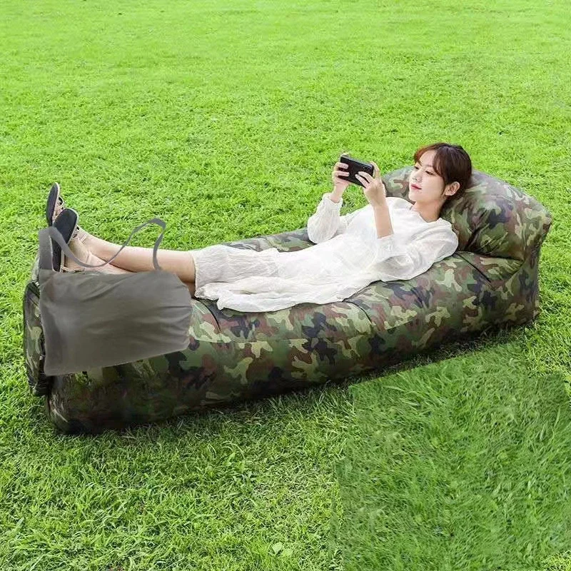 Inflatable Sofa Bed outdoor portable Lazy Inflatable Sofa Outdoor Portable Beach Air Sofa Folding Camping Inflatable Bed Sleeping Bag Single Pe inflatable sofa bed