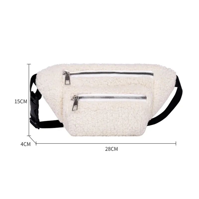 Plush Women's Waist Bag Solid Color Belt Bags Shoulder Crossbody