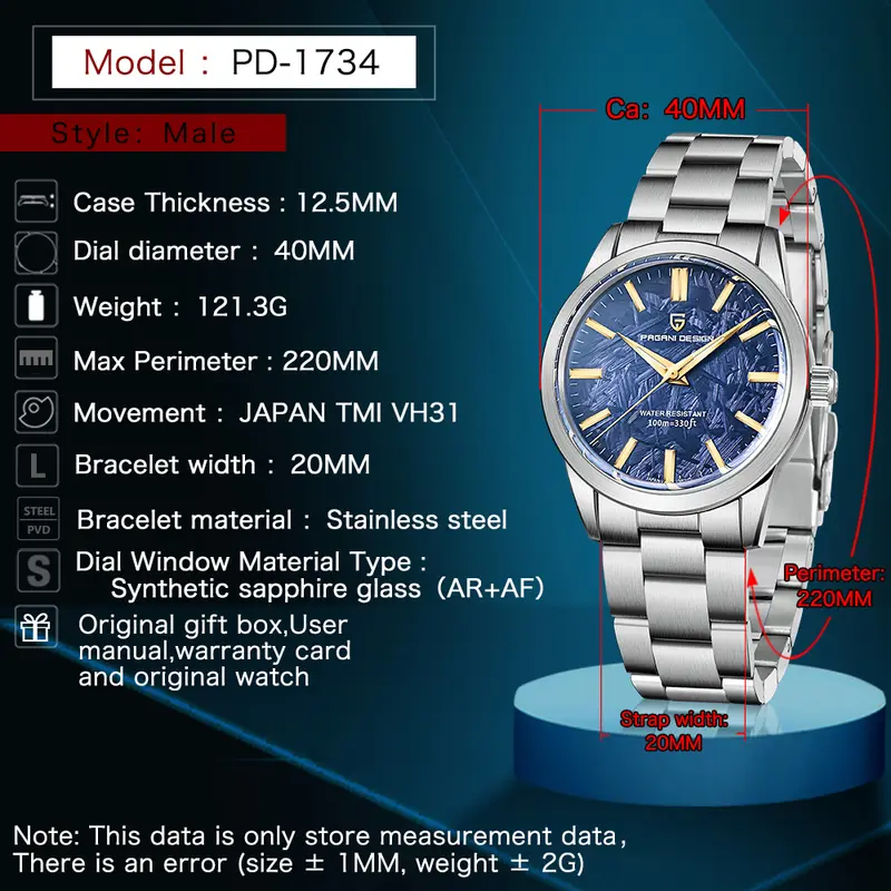 PAGANI DESIGN 2025 New 40MM Men's Quartz Watches Top Luxury Ultra thin fashion Watch For Men  AR Sapphire Mirror Wrist watch - Image 2