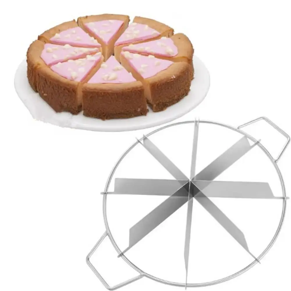 Household Stainless Steel Pizza Cutter with Handle Rust-proof Cake Slicers Divide Equally Durable Watermelon Slicer Dough pizza cutter cake cutter