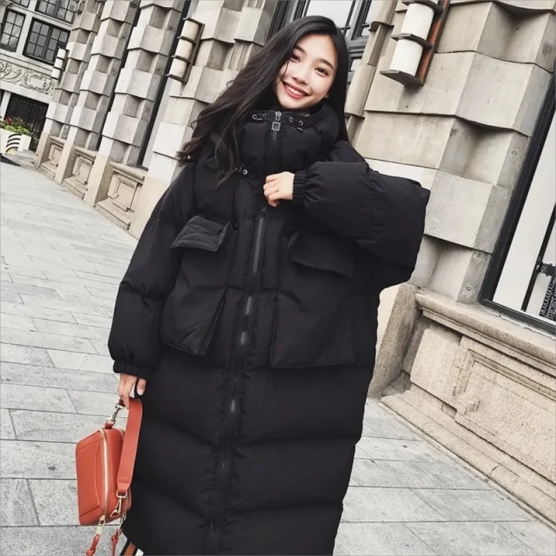 

New Down Cotton Jacket Winter Women's Thickened Korean Long Section Large Size Winter Warm Extended Jacket Coat