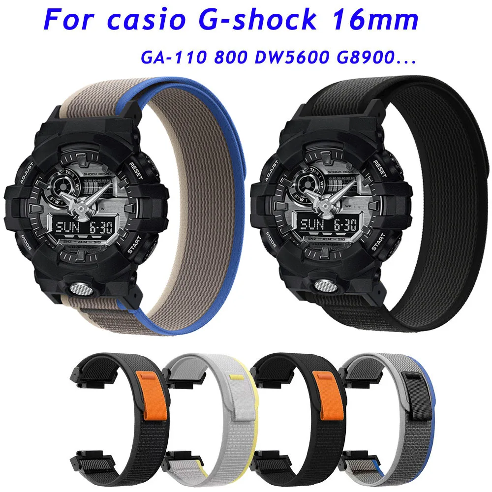 Cinturino Per Cinturino In Tessuto Di Nylon Da 16Mm Per Casio G-Shock Ga-110 700 Gd100 110 Sport Dw5600 G-5600 Gw-M5610 Cinturino Per Cinturino