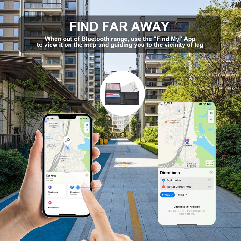 Smart Card Tag for Apple Airtag  find my apple tracker Bags Wallet Suitcase Bags Key Finder Bluetooth Card Tracker GPS positiong 4
