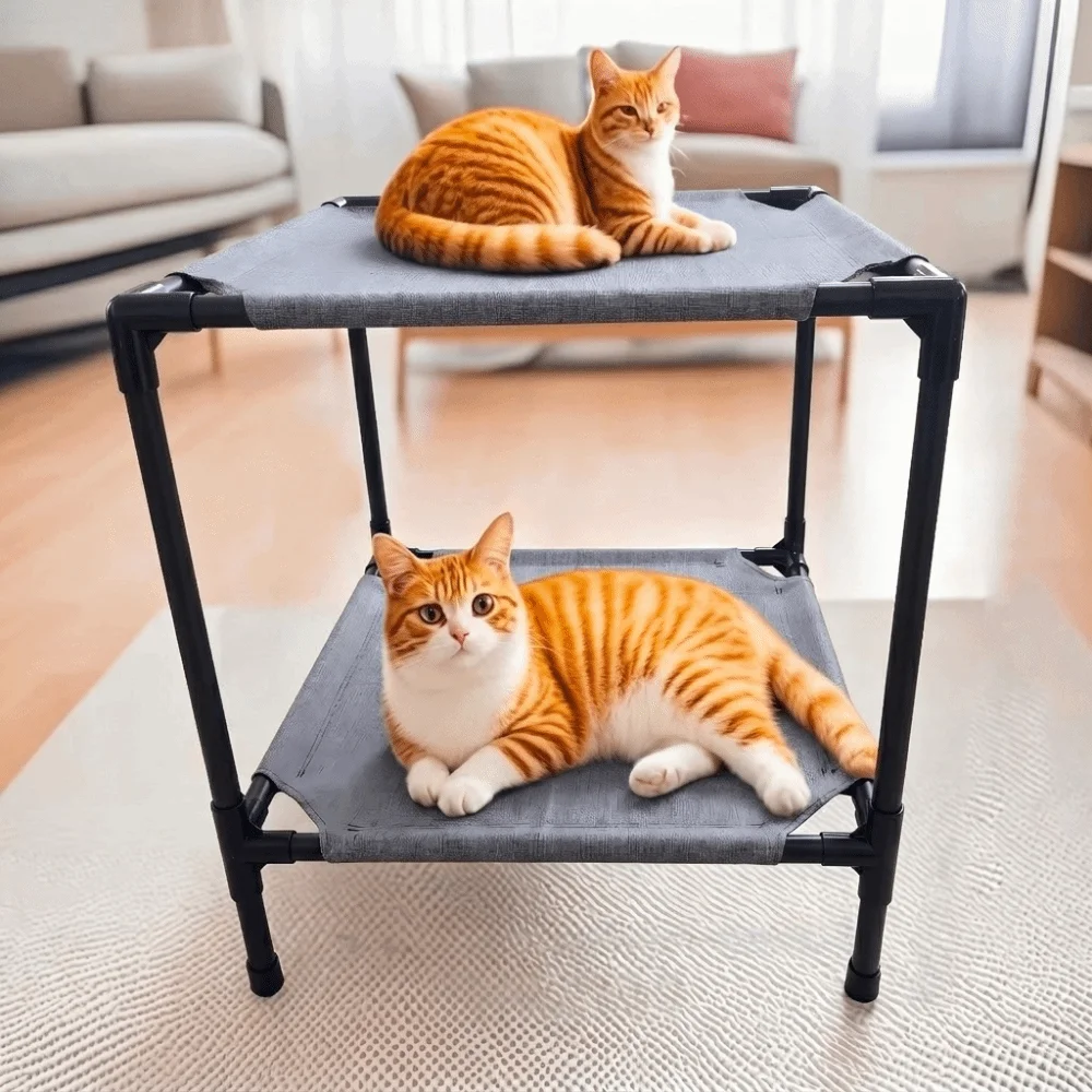 Cuccia rialzata a doppio strato per animali domestici - immagine 3