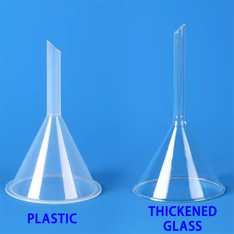 삼각형 깔때기 디펜서 실험실 장비, 고 붕규산염 유리, 긴 목 원추형 필터 깔때기, 40mm, 50mm, 60mm, 75mm, 100mm, 150mm