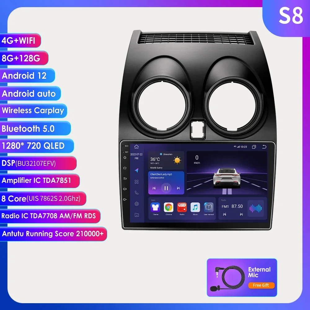 Autoradio 9 Pouces écran Tactile GPS Android 10.0 DAB + WIFI BT FM DAB