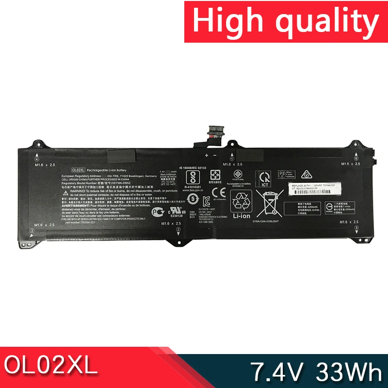 Nuova Batteria Ol02Xl 7.4V 33Wh Per Hp Elitebook Elite X2 1011 G1 Hstnn-Db5Z 750549-005 750344-2C1 750334-2B1 750549-001