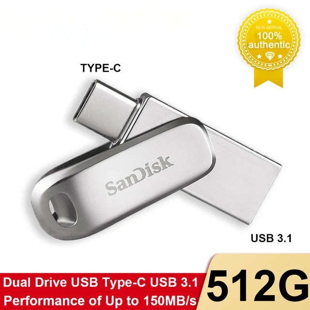 SanDisk USB-minne 32GB Dual Drive Luxe USB-C/USB A