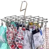 Folding Drying Rack with 35/20 Clips Stainless Steel Windproof Underwear Socks Clip Swivel Hook Hanger Space Saving Drying Rack 2