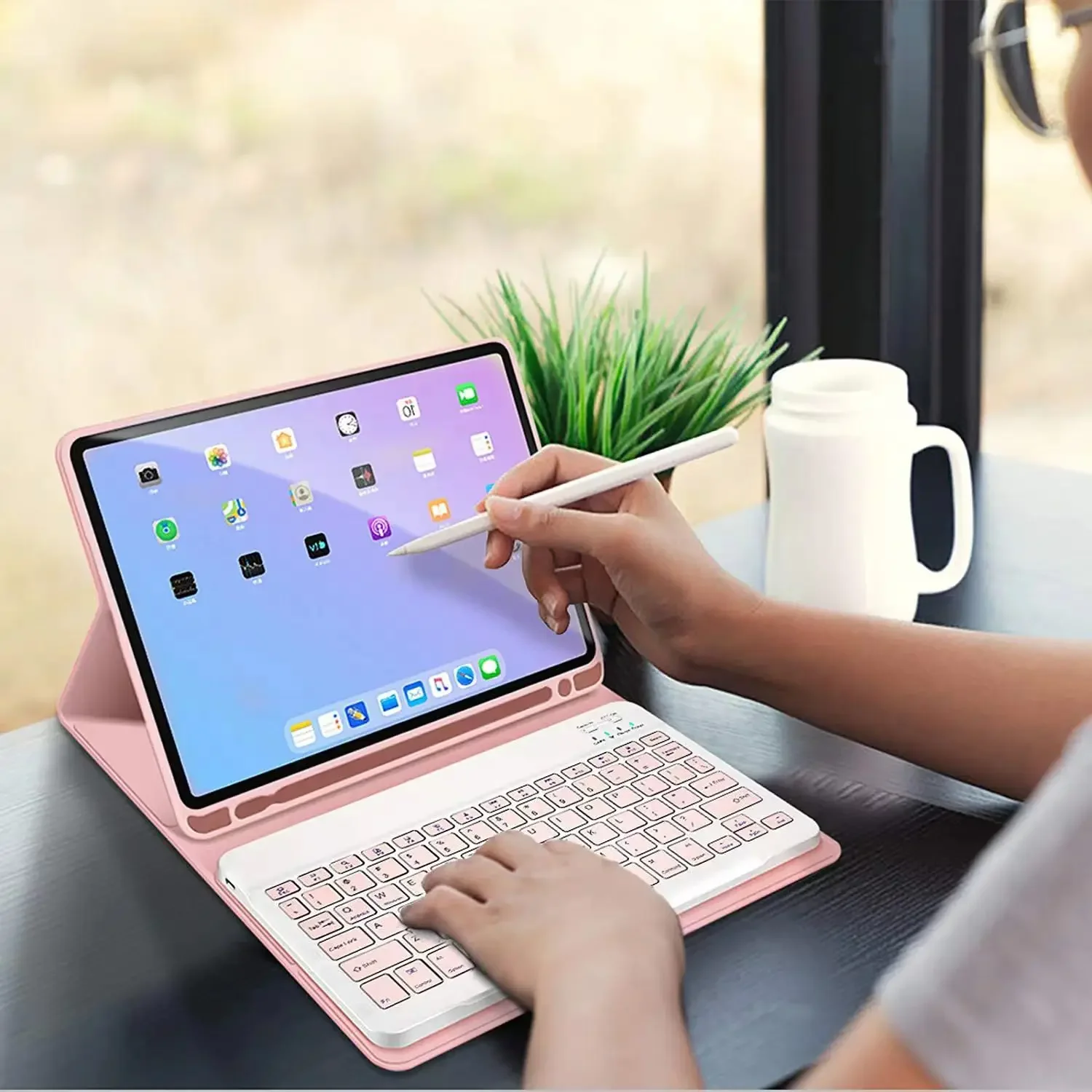 Sleek Wireless Keyboard Case with Stand