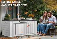 Extra Large160 Gallon Spacious Deck Container, Waterproof Outdoor Storage Chest for Patio Furniture Pillows, Gardening Equipment 1