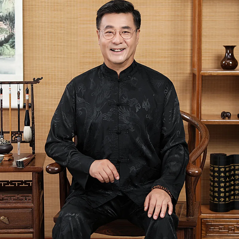 Tai Chi Clothing Men Silk Satin Kung Fu Suit