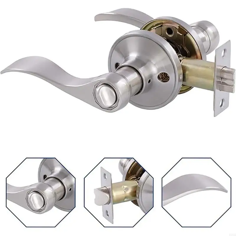 B0KB Door Handle Set with Keyed Entry Function Reversible Door Levers Lock for Home