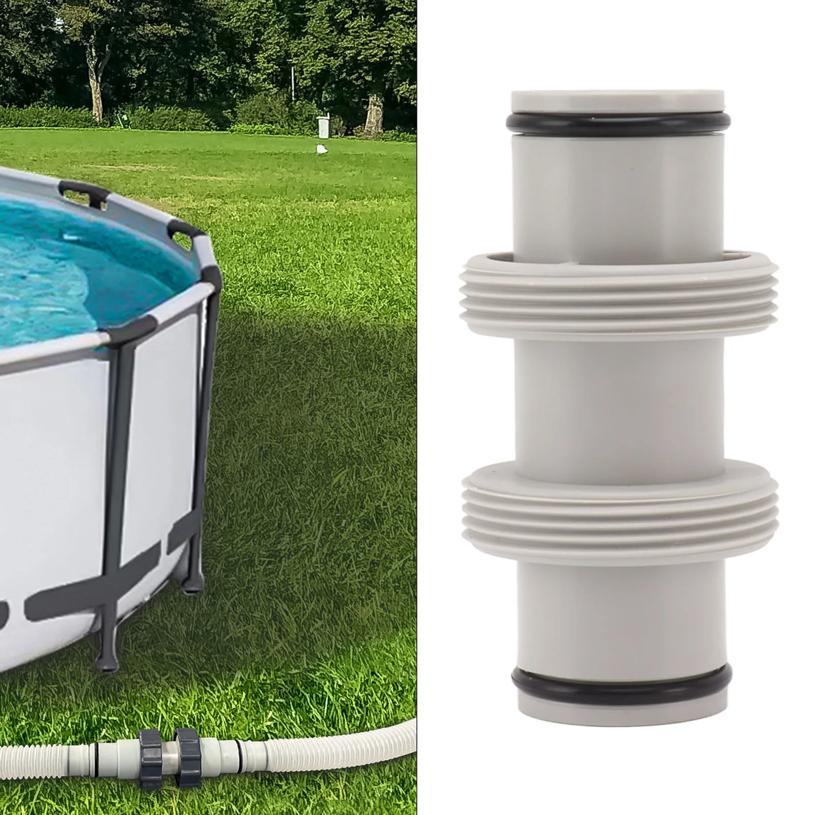 Swimming Pool Accessory Pool Hose Coupling Pool Hose Connector 1.5in To 1.5in Pool Hose Adapter Replacement Elastic Rubber Antileak Straight Joint for Salt System