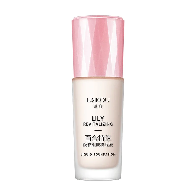 LAIKOU Lily Foundation Makeup Base Face Cream Liquid Foundation Concealer Hydrate Moisturizer Oil Control Waterproof 50ml liquid foundation makeup cosmetics